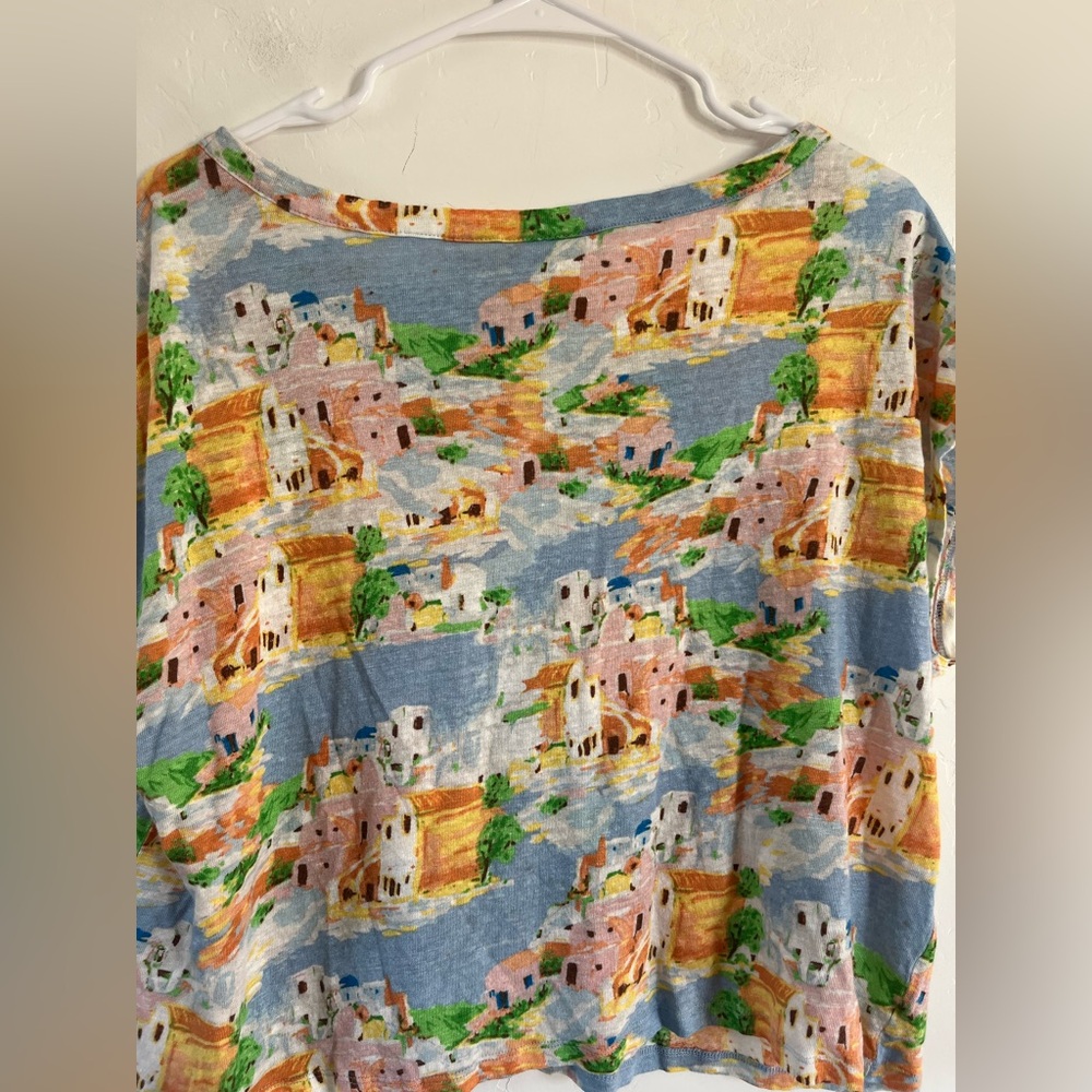 Cynthia Rowley 100% Linen Colorful Top Size XL - Picture 3 of 5